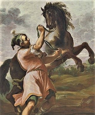 Alexander The Great handling his horse Bucephalus